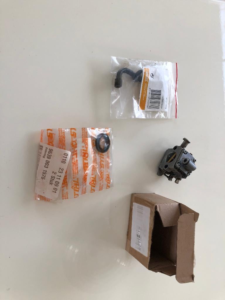 Onderdelen Stihl MS180 oa carburateur, brandstofslang,, Ophalen of Verzenden, Zo goed als nieuw, Overige soorten, Stihl