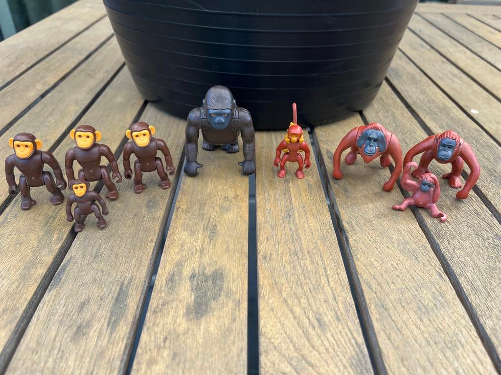 Playmobil dieren Apen en Gorilla Speelfiguren Set, Ophalen of Verzenden, Gebruikt, Jongen of Meisje