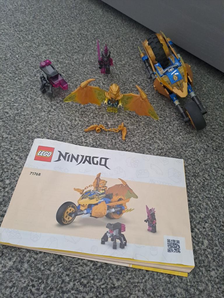 Lego Ninjago 71768 Jay's Golden dragonmotorbike, Gebruikt, Lego, Ophalen of Verzenden, Inclusief minifiguren