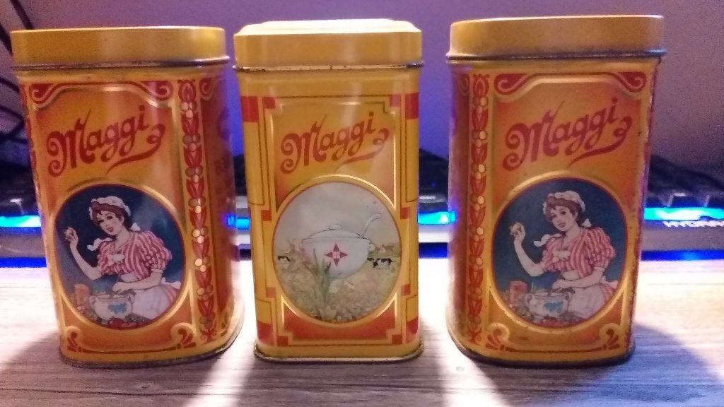 set maggi blikken, Verzamelen, Blikken, Ophalen of Verzenden, Gebruikt, Overige, Overige merken