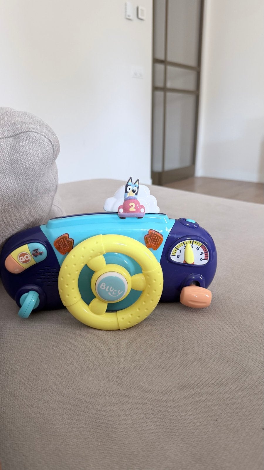 Bluey stuurtje voor aan de box - interactief speelgoed, Ophalen of Verzenden, Gebruikt, Overige typen, Met licht