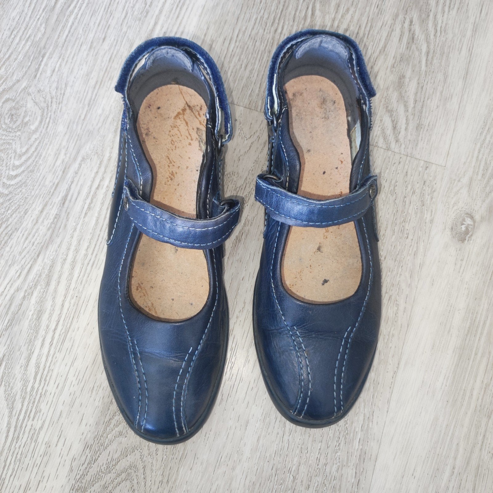 Wolky Noble dames leren schoenen - Blauw, maat 40, Wolky, Schoenen met lage hakken, Zo goed als nieuw, Verzenden