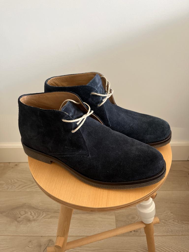 Geox blauw suède veterschoenen maat 43, Ophalen of Verzenden, Zo goed als nieuw, Blauw