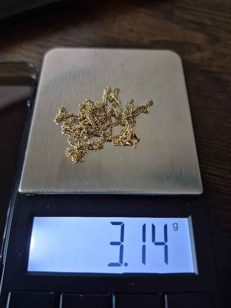 14K gouden ketting 70cm, Ophalen, Zo goed als nieuw, Goud, Goud