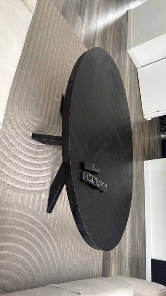 Ovaal salontafel, Ophalen, 50 tot 100 cm, Zo goed als nieuw, Minder dan 50 cm
