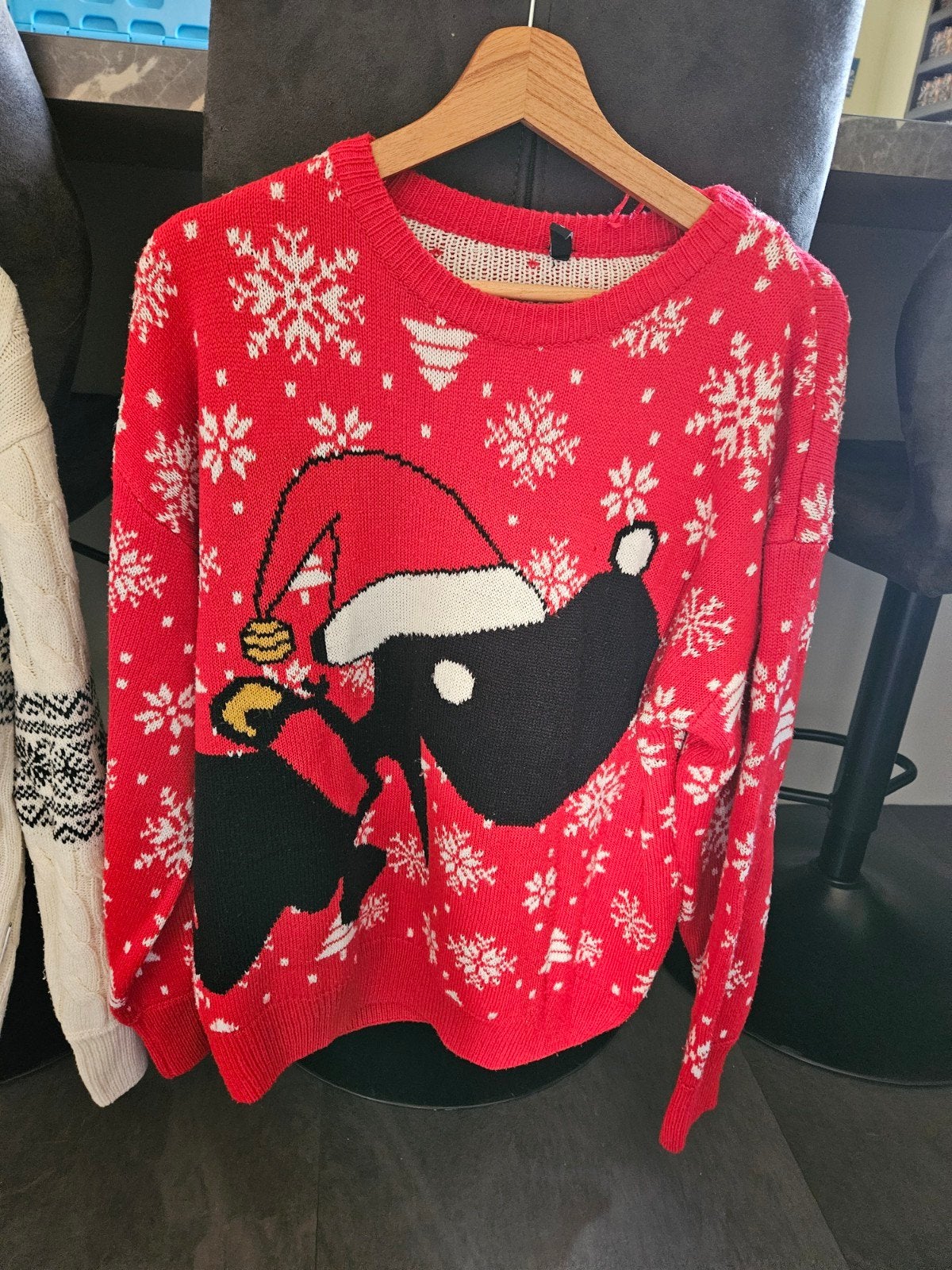 Kersttrui met takkie print - Maat L, Ophalen of Verzenden, Gedragen, Maat 42/44 (L), Rood