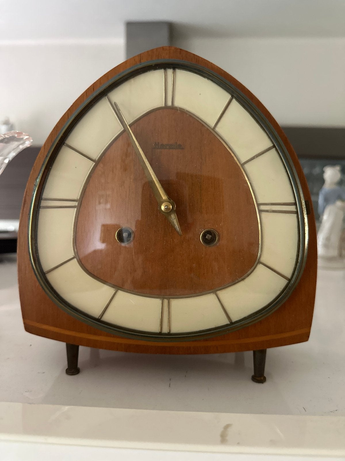 Vintage Hermle tafelklok - Mid-century design, Antiek en Kunst, Antiek | Klokken, Ophalen