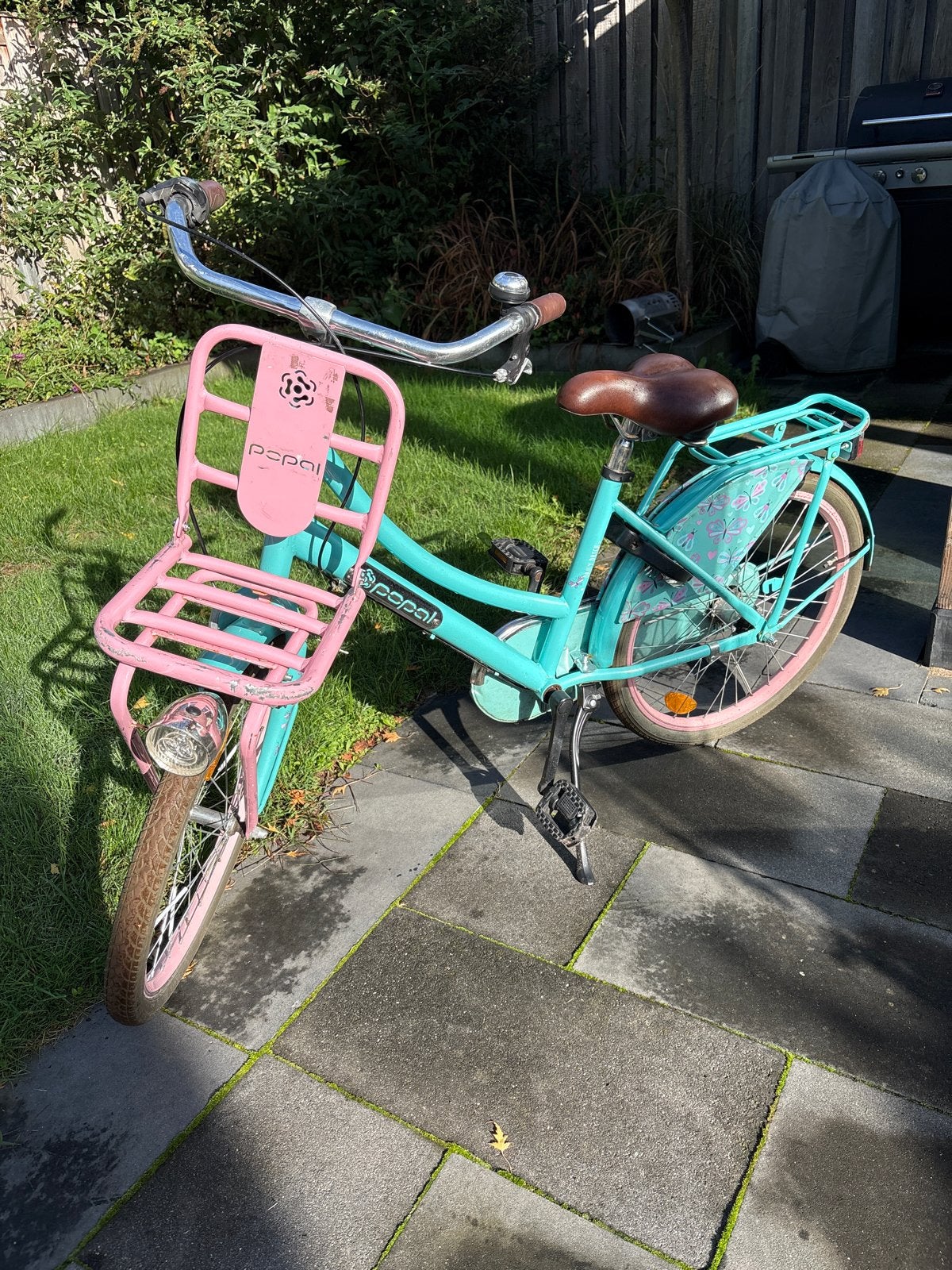 Meisjesfiets 24 inch - Roze/Mintgroen, Ophalen, Gebruikt, 24 inch