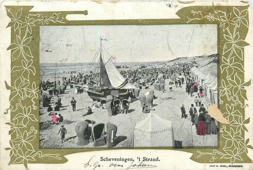 701-177-047 Scheveningen Strand, Verzenden, Voor 1920, Zuid-Holland