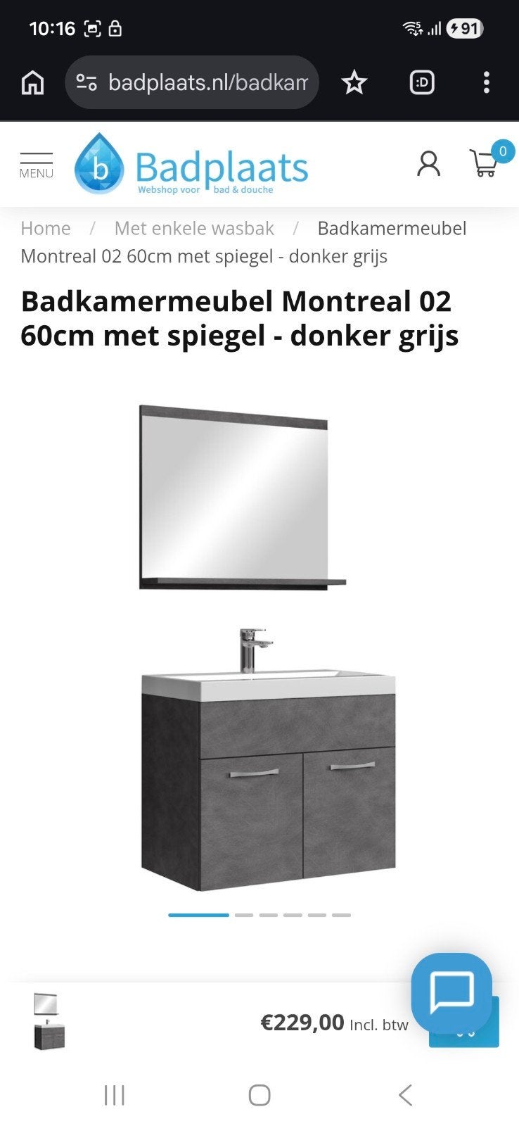 Nieuwe Hoogglans Badkamerset met Wastafelkraan en Ladenkast, Ophalen, Nieuw, Minder dan 100 cm, Wastafelkast