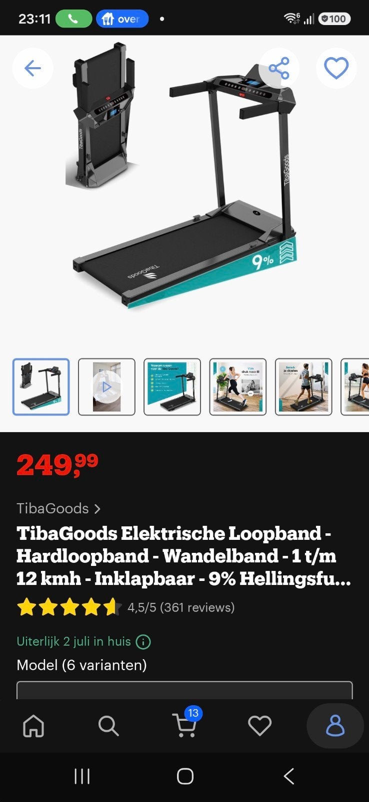 Nieuwe elektrische loopband - 2x gebruikt, garantie tot 2027, Ophalen of Verzenden