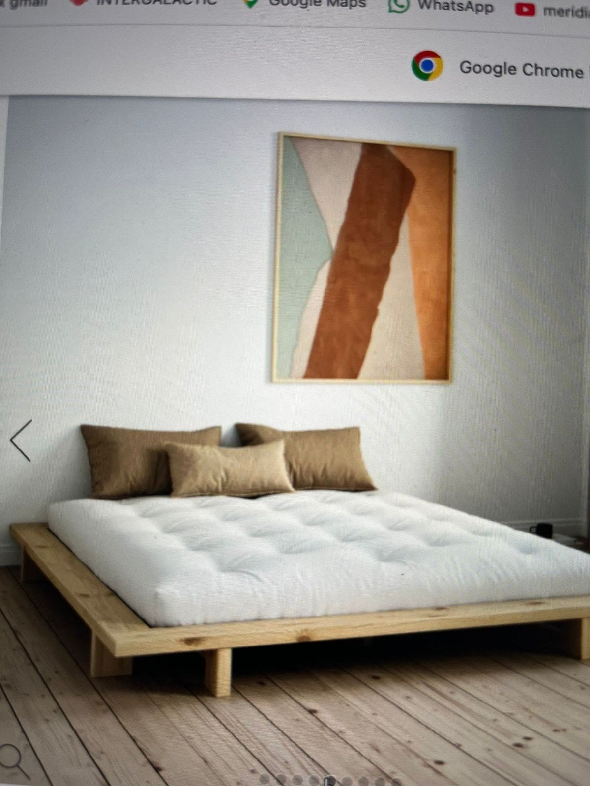 Futon bed Japans KARUP DESIGN 160x200 wit geschilderd, Ophalen, Gebruikt, Wit, 200 cm