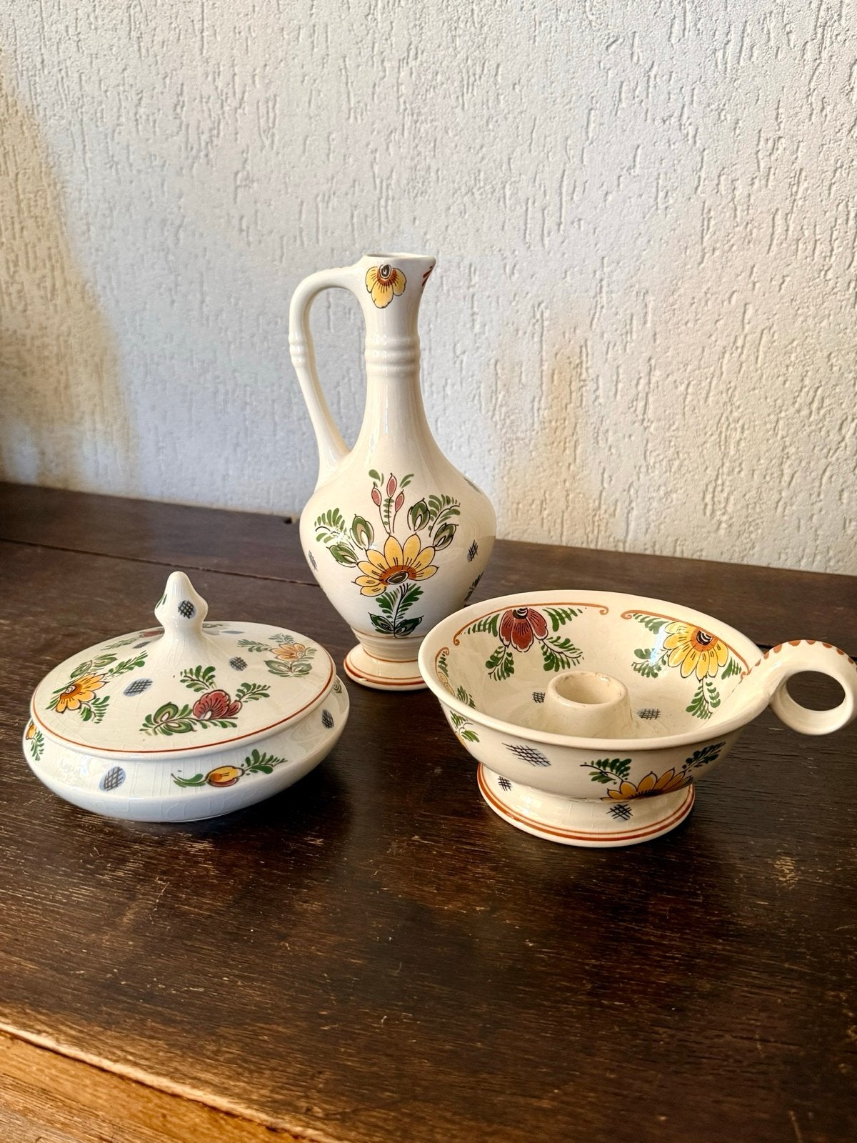 Regina Delfts Polychroom Handgeschilderd Set, Antiek en Kunst, Antiek | Keramiek en Aardewerk, Ophalen of Verzenden