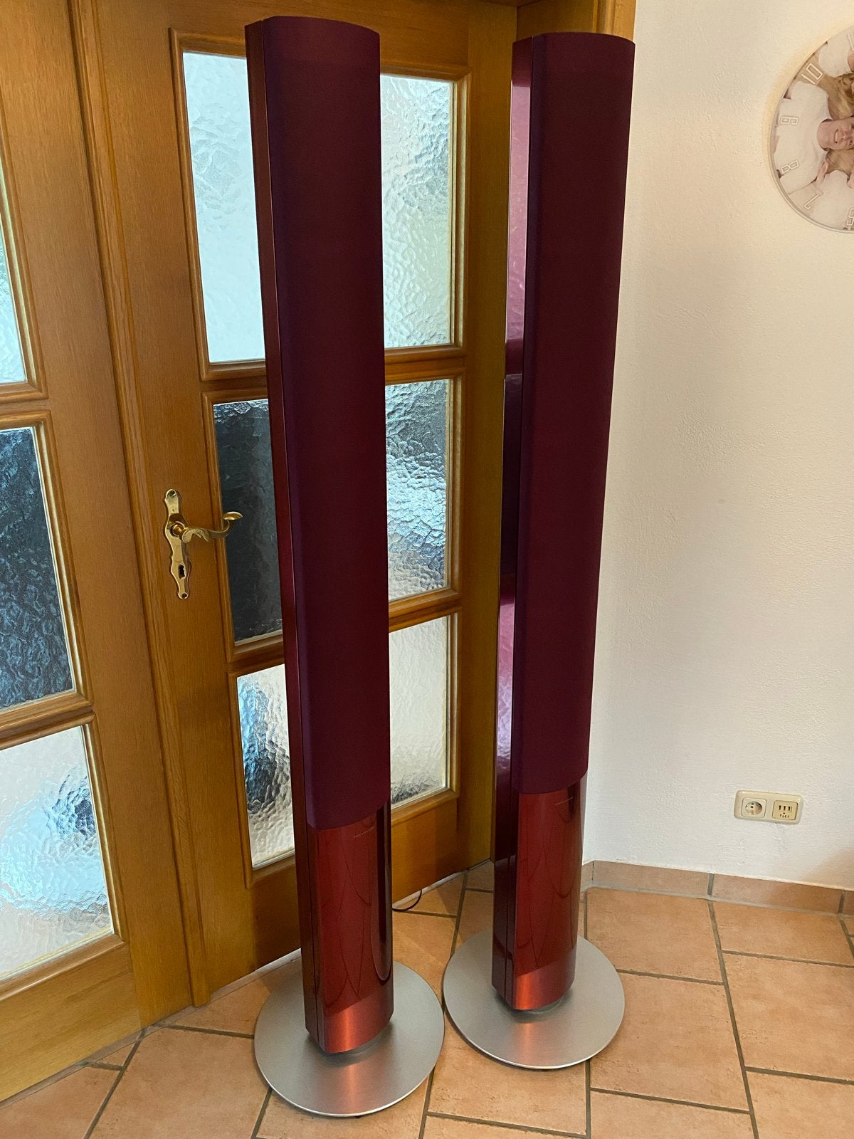 Bang Olufsen Beolab 1 speakers - Bordeaux rood, Gebruikt, 120 watt of meer, Front, Rear of Stereo speakers, Ophalen