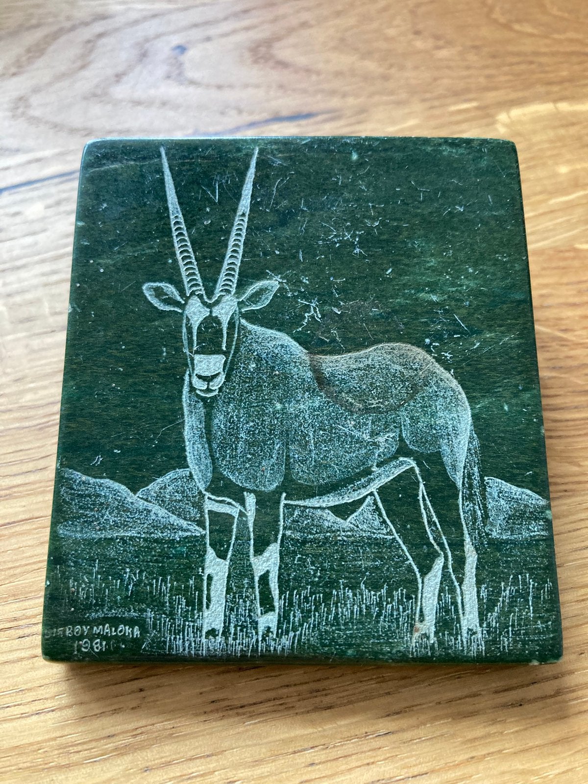 Vintage mooie diep groene tegel, Ophalen of Verzenden