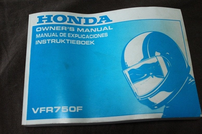 Honda VFR750F 1989 motorfiets handleiding owner's manual, Motoren, Ophalen of Verzenden, Honda