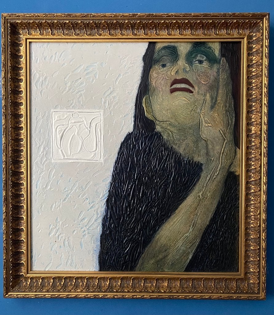 uniek schilderij Hans Bax (3D acryl op paneel) Wo man IV, Antiek en Kunst, Kunst | Schilderijen | Klassiek, Ophalen, Portret of Personen