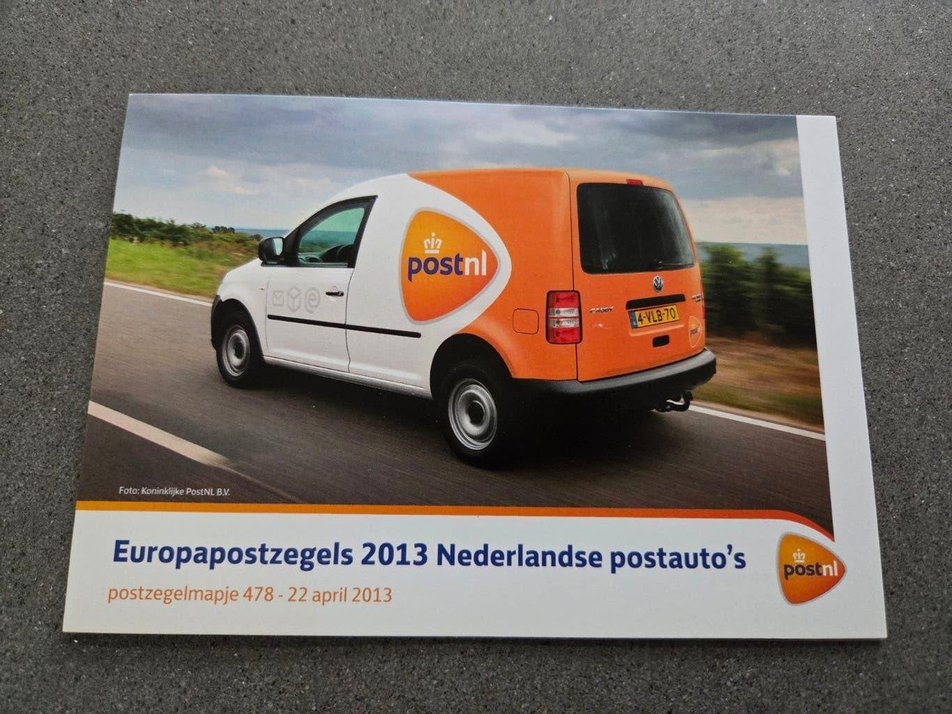 Postzegelmapje 478 Europa 2013 Nederlandse postauto's PostNL, Ophalen of Verzenden, Na 1940, Postfris