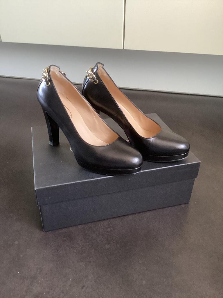 Nalini zwarte leren pumps maat 35, Pumps, Zwart, Nieuw, Ophalen