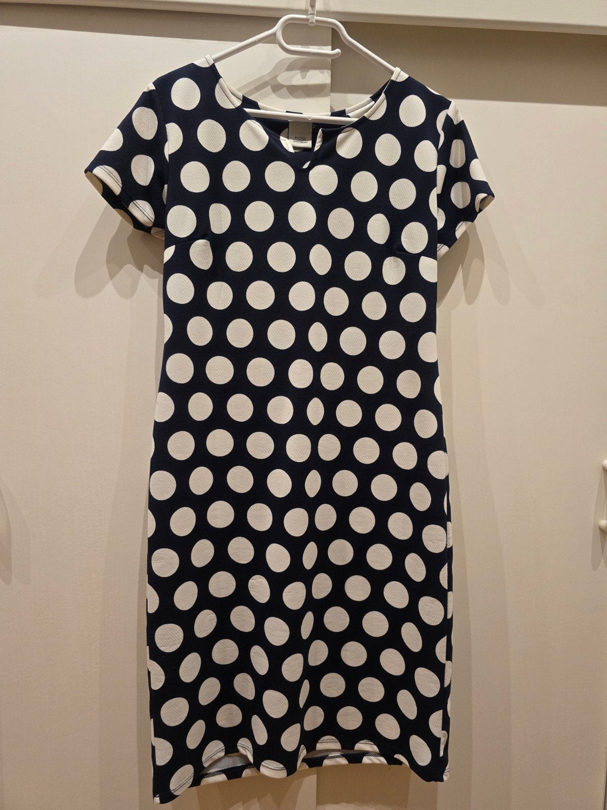 FOS Amsterdam Jurk met stippen - Maat M, Maat 38/40 (M), Blauw, FOS Amsterdam, Ophalen of Verzenden