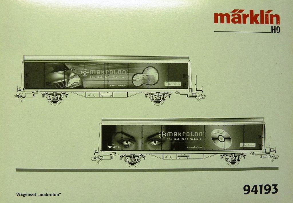 Märklin 94193 Set (2) Schuifwandwagens BAYER, Wisselstroom, Treinset, Nieuw, Ophalen of Verzenden