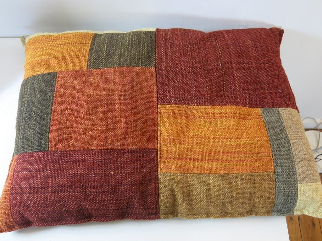 Kleurrijk Kilim handgemaakt decoratief patch kussen, Verzenden, Zo goed als nieuw, Vierkant