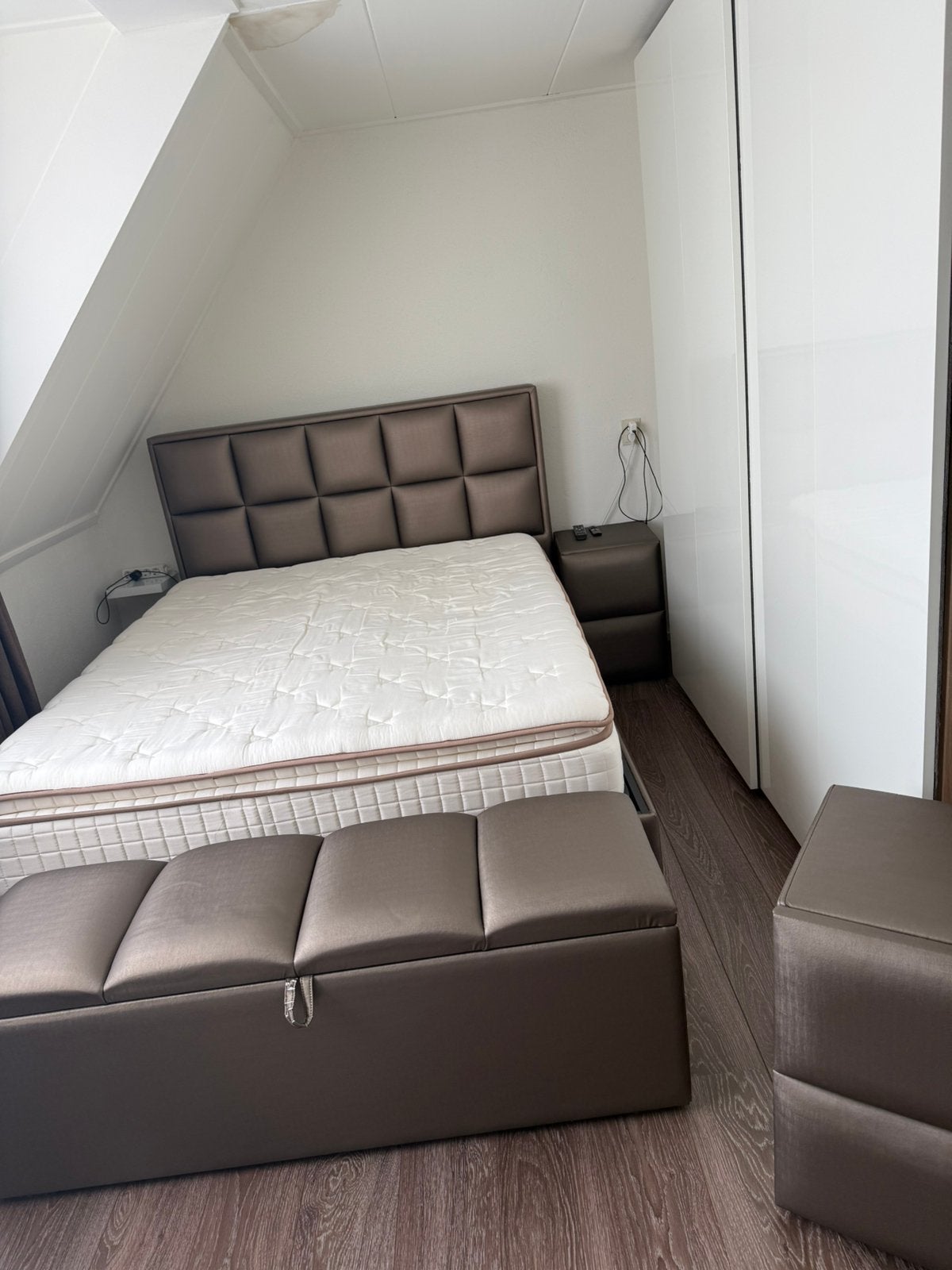 ABC bed 160x200 incl. bedbox/opbergbank + 2 nachtkastjes, Ophalen, Overige materialen, Gebruikt, Tweepersoons