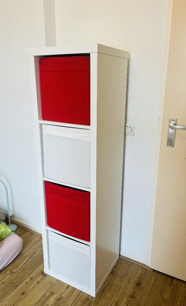 Witte Kallax open kast met 4 vakken van de Ikea, Huis en Inrichting, Kasten | Overige, Zo goed als nieuw, Ophalen