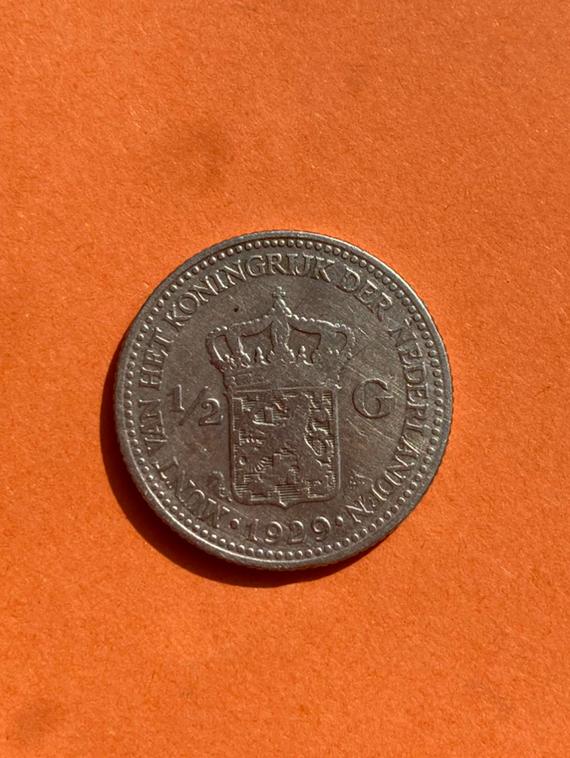 1/2 gulden 1929 Koningin Wilhelmina zilver, Postzegels en Munten, Munten | Nederland, Ophalen of Verzenden, Koningin Wilhelmina