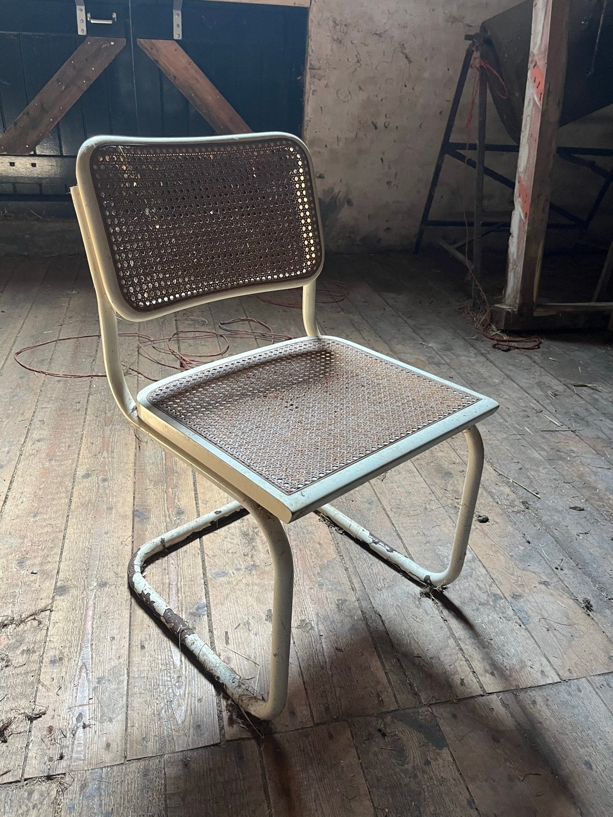 Vintage webbing buisframen stoel, Antiek en Kunst, Antiek | Meubels | Stoelen en Banken, Ophalen