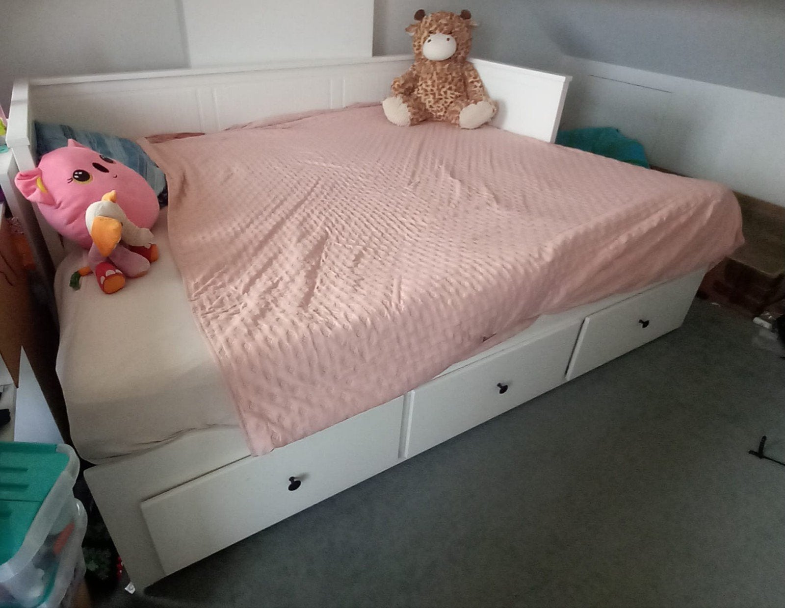 IKEA Hemnes Bedbank met 3 lades - Gebruikte staat, Ophalen, Gebruikt, Wit, Tweepersoons