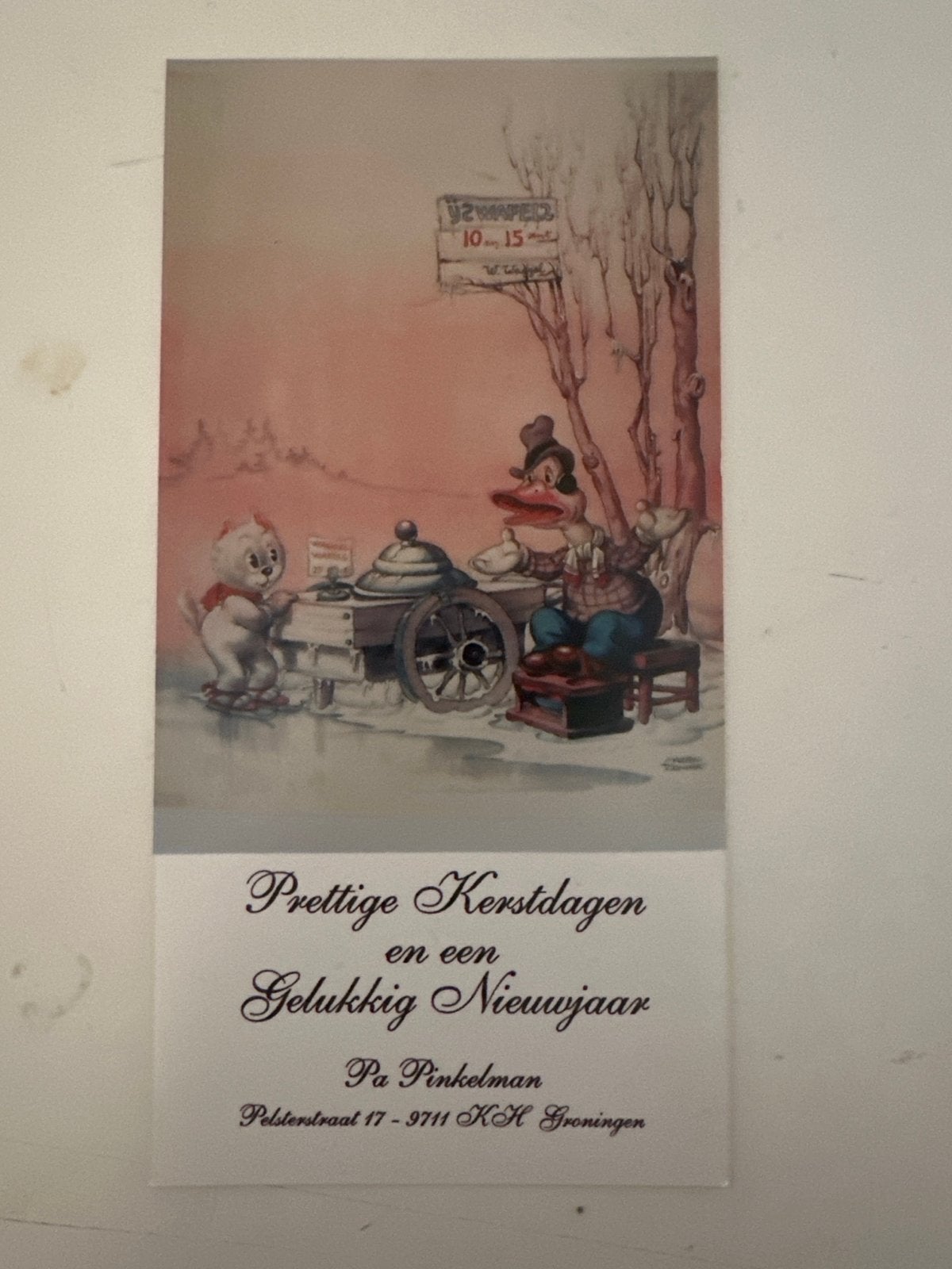 Kerstkaart Tom poes en Wammes Waggel. Pa Pinkelman, Eén stripboek, Ophalen of Verzenden, Zo goed als nieuw