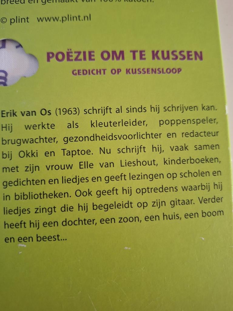 Poëzie om te Kussen - Gedicht op Kussensloop, Ophalen of Verzenden, Nieuw