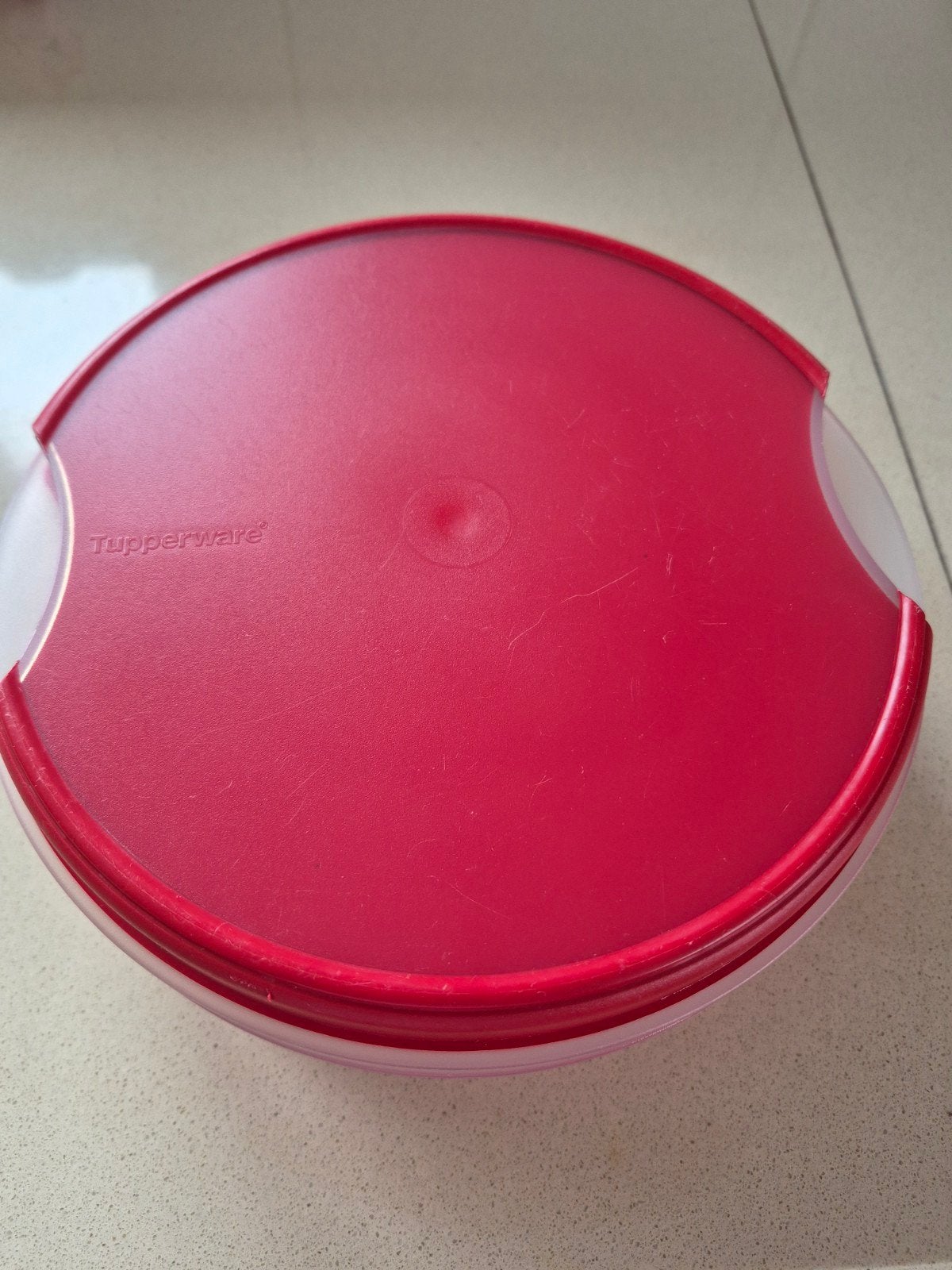 tupperware koektrommel met venster. rood, Ophalen of Verzenden, Rood, Overige typen