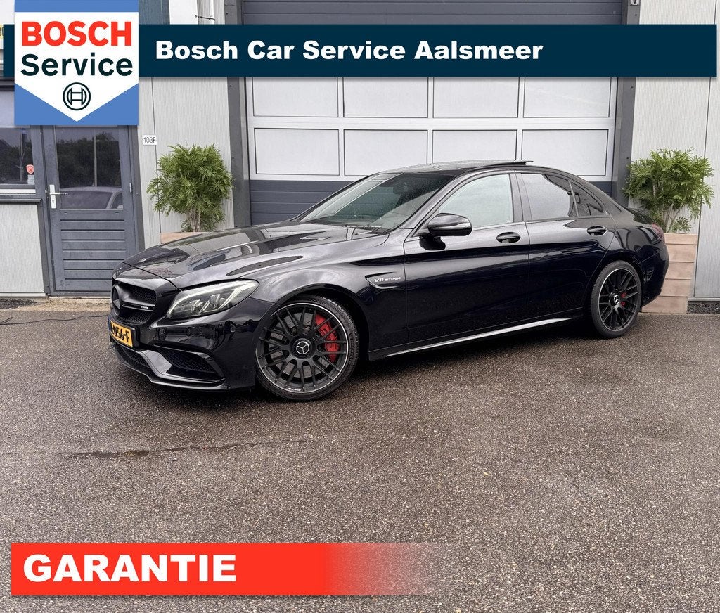 Mercedes-Benz C-klasse AMG 63 S / Dealer Onderhuod / Kuipsto, Auto's, Achterwielaandrijving, Gebruikt, 510 pk, Zwart