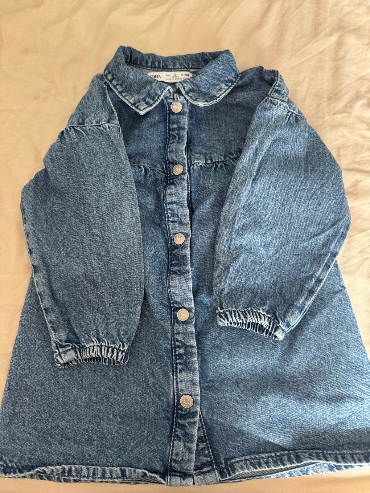 Zara Denim Jurk Maat 98 - Zo goed als nieuw, Ophalen of Verzenden, Gebruikt, Meisje, Jurk of Rok