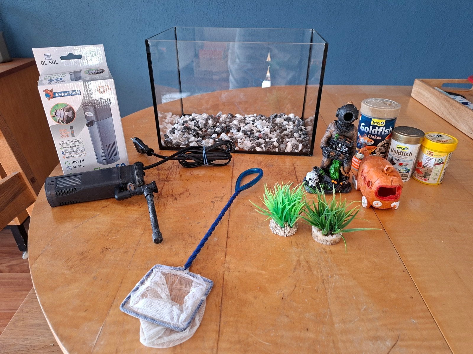 Complete Aquariumset Goudvissen, Dieren en Toebehoren, Ophalen, Gevuld zoetwateraquarium