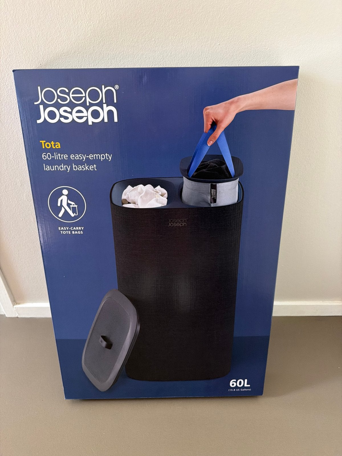 Nieuwe Joseph Joseph Tota 60L wasmand - Ongebruikt!, Zwart, Nieuw, Ophalen of Verzenden, Modern