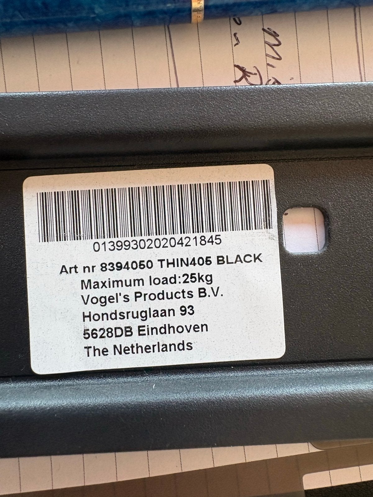 Vogel's THIN405 BLACK TV Beugel - Max 25kg, VESA 400x400, Audio, Tv en Foto, Televisiebeugels, Ophalen of Verzenden, Zo goed als nieuw