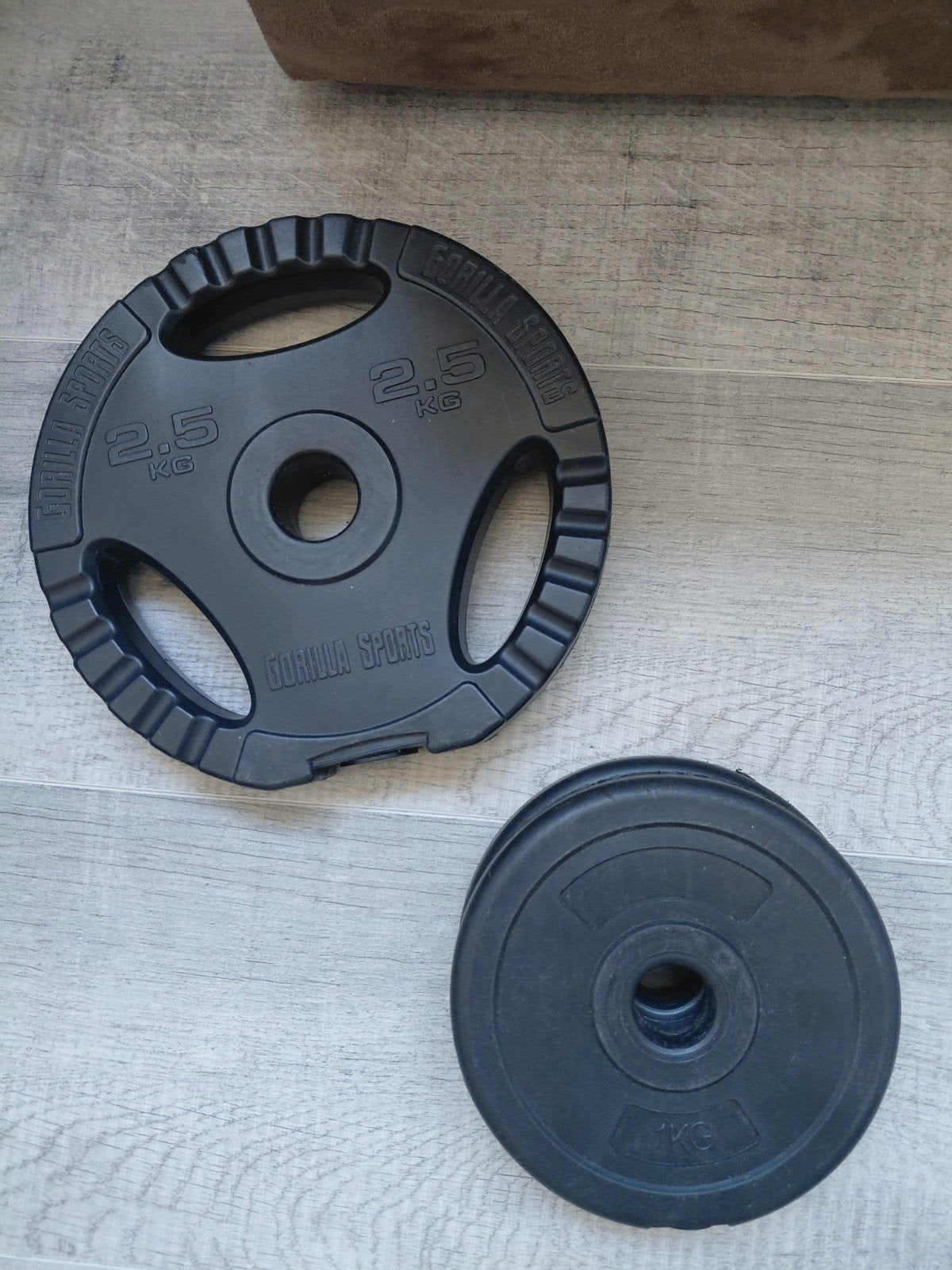 Te koop zgan gewichten totaal 4,5kg gorilla sports, Ophalen, Zo goed als nieuw, Halterschijven