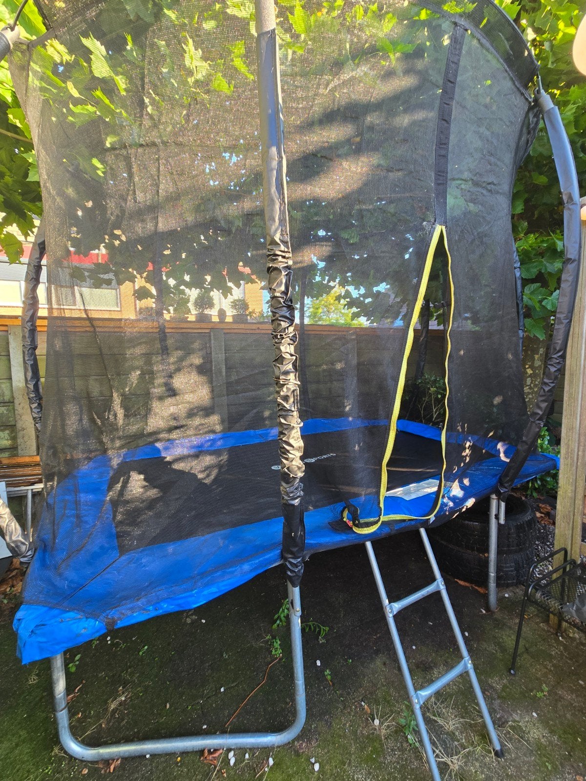Rechthoekige trampoline 280x183 cm met veiligheidsnet, Ophalen, Zo goed als nieuw