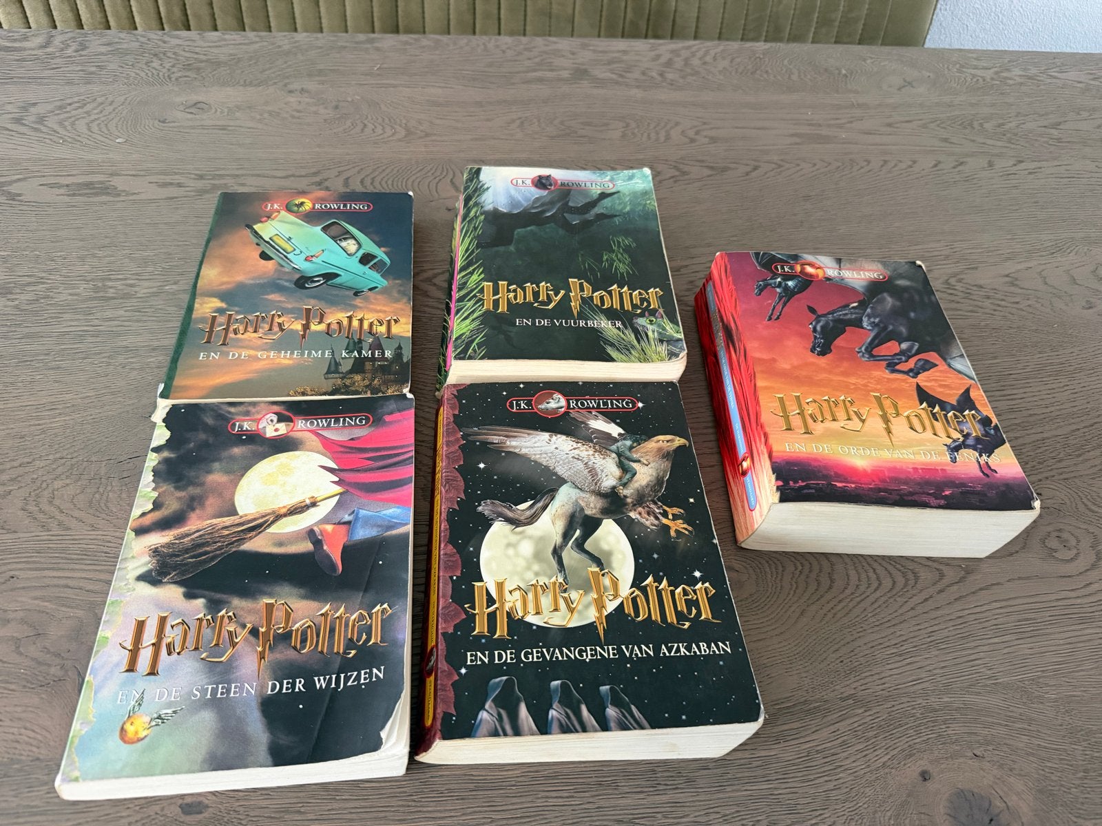 Harry Potter boekenreeks (deel 1-5) - J.K. Rowling, Boeken, Ophalen of Verzenden, Gelezen