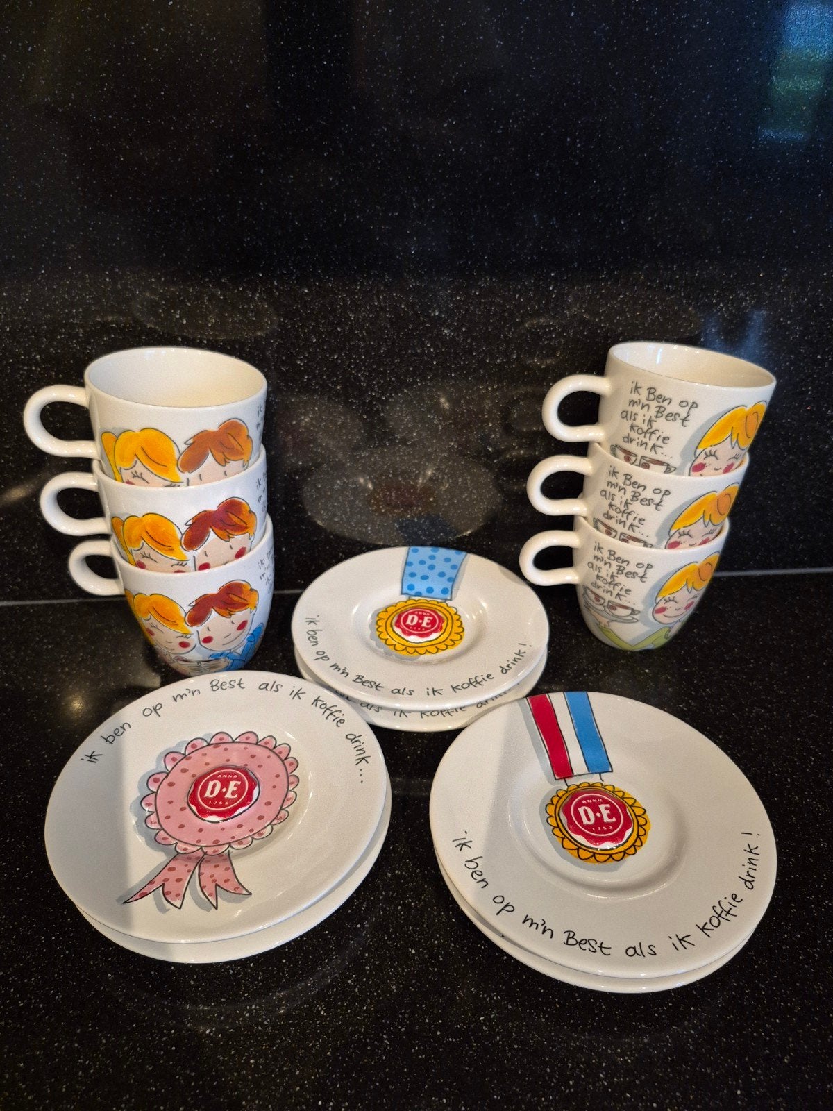 Leuke Blond Amsterdam cappuchino kopjes en schotels, Huis en Inrichting, Keuken | Servies, Ophalen, Gebruikt, Blond Amsterdam