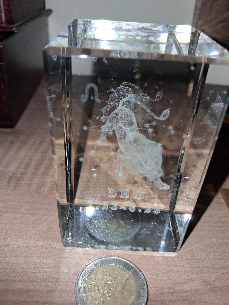 3d glas Leeuw, Ophalen of Verzenden, Minder dan 50 cm, Schilderij, Minder dan 50 cm