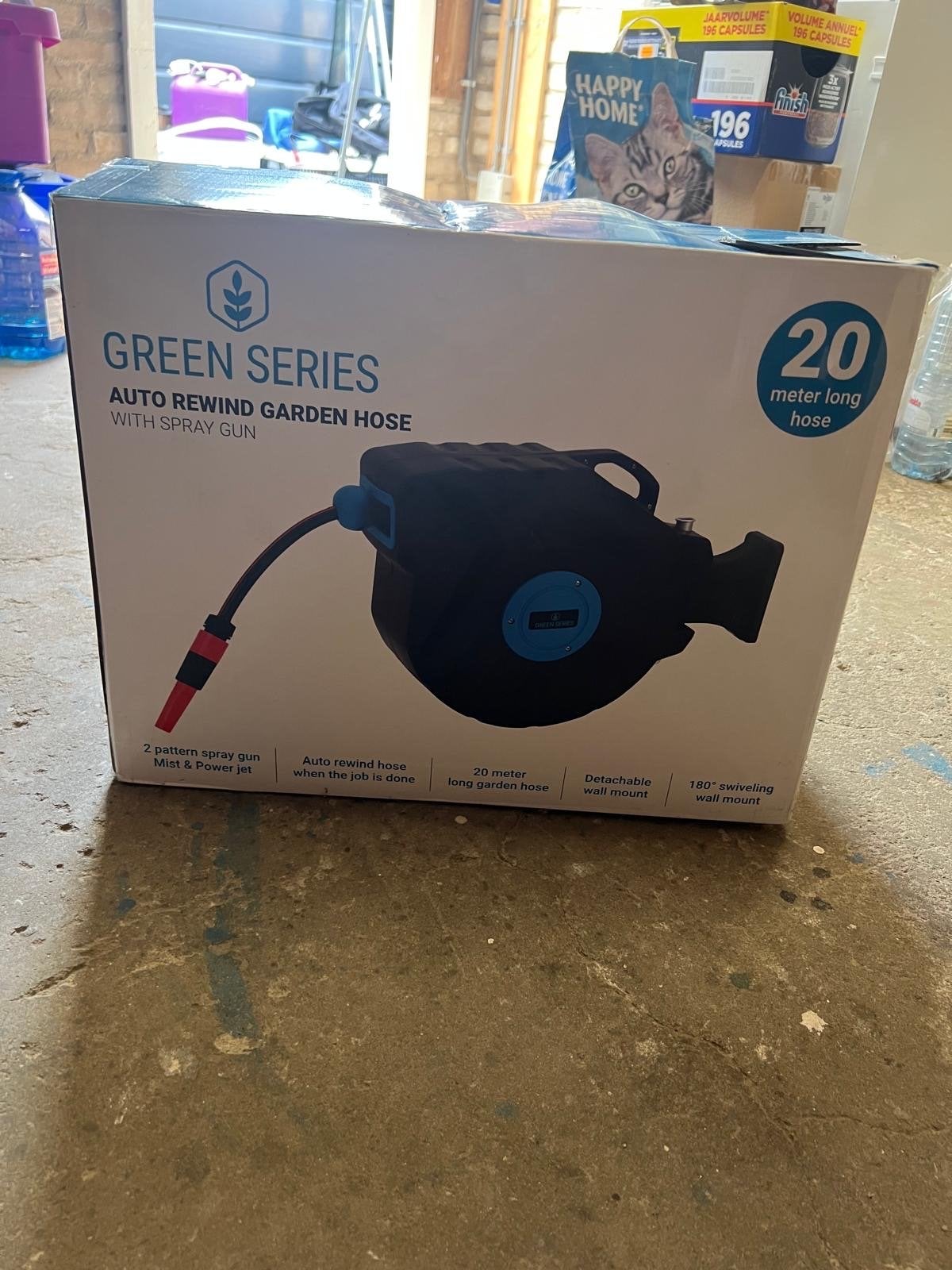 Nieuwe Green Series Tuinslanghaspel 20m met spuitpistool, Tuin en Terras, Tuinslangen, Ophalen, Nieuw, Tuinslanghaspel