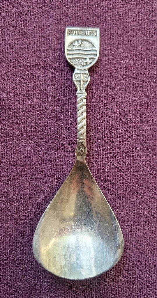 Verzilverde suikerlepel / suikerschep Philips 10,5 cm, Antiek en Kunst, Ophalen of Verzenden