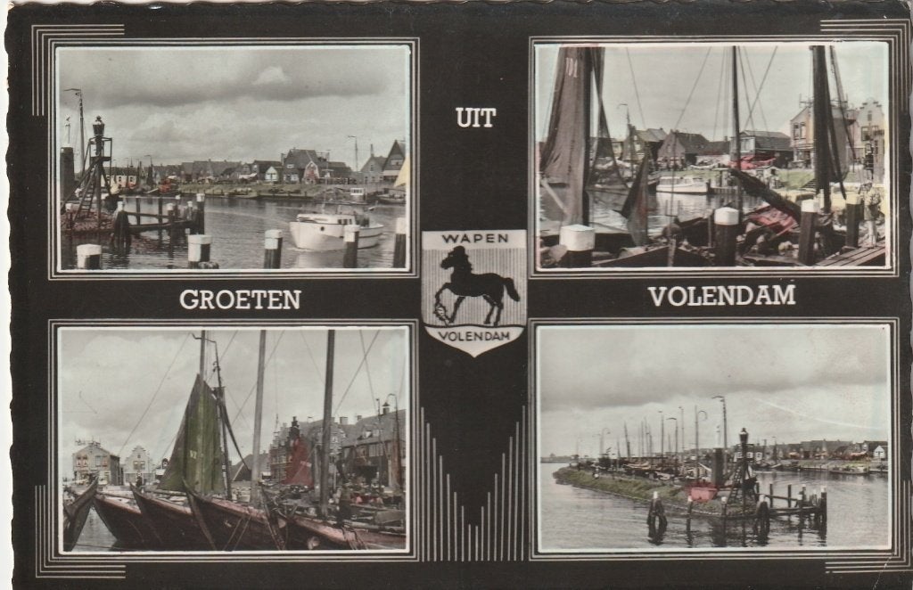 VOLENDAM Haven Vissersboten Groeten, Verzenden, 1960 tot 1980, Gelopen, Noord-Holland