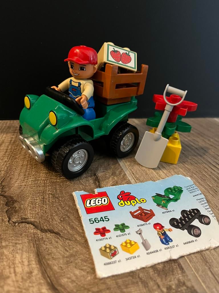 LEGO Duplo 5645 Boerderij Quad met Boertje en Aardbeien, Inclusief minifiguren, Overige thema's, Ophalen of Verzenden, Zo goed als nieuw