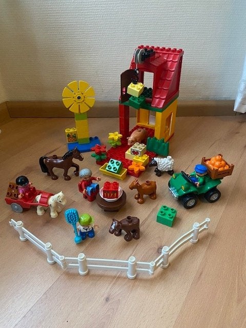 Duplo, boerderij hooischuur molen dieren quad pop paardenkar, Kinderen en Baby's, Ophalen of Verzenden, Gebruikt, Duplo