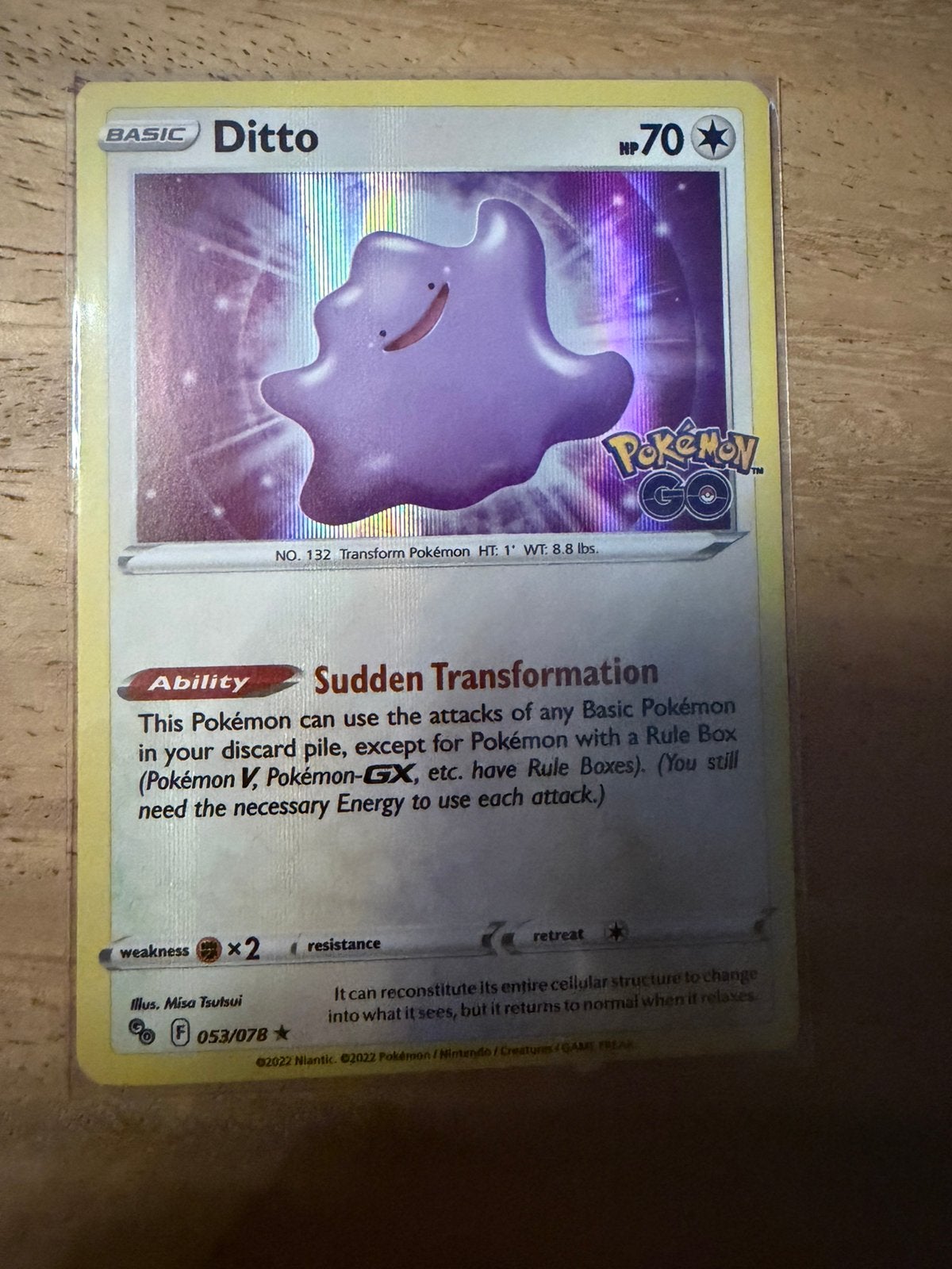 Pokémon GO Ditto 053/078 Holo Rare – Near Mint, Ophalen of Verzenden, Zo goed als nieuw